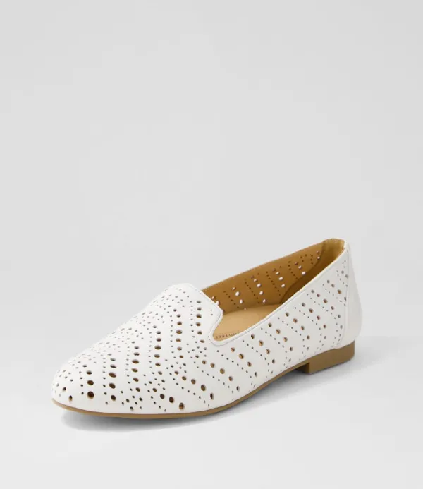 Women ZIERA Calbert Xf White Leather Loafers