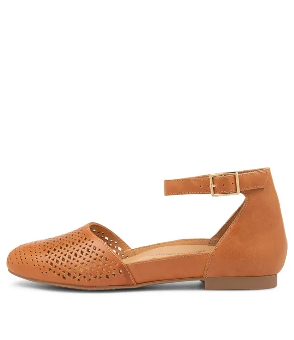 Women ZIERA Camay Xf Tan Leather Flat Shoes