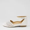 Women ZIERA Camay Xf White Leather Flat Shoes