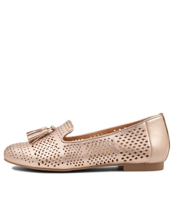 Women ZIERA Cambe Xf Pale Rose Gold Leather Loafers