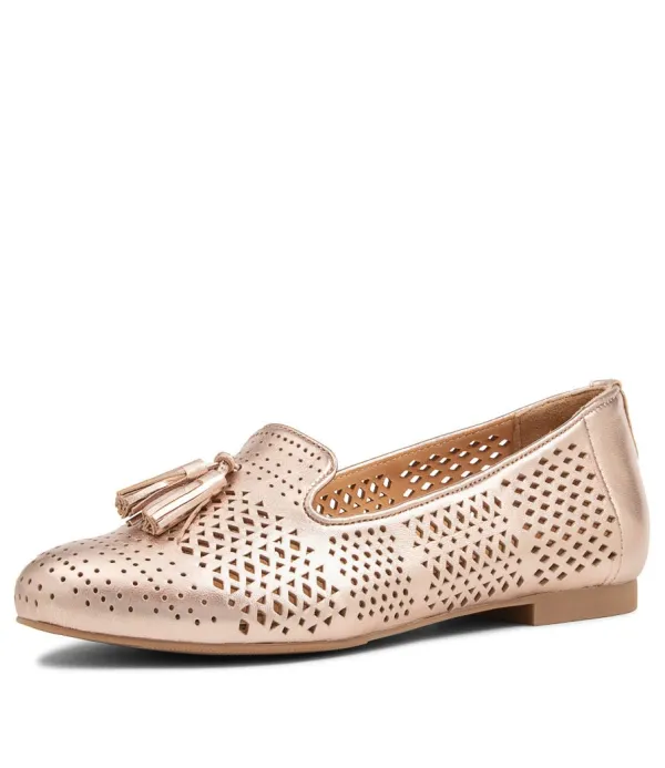 Women ZIERA Cambe Xf Pale Rose Gold Leather Loafers