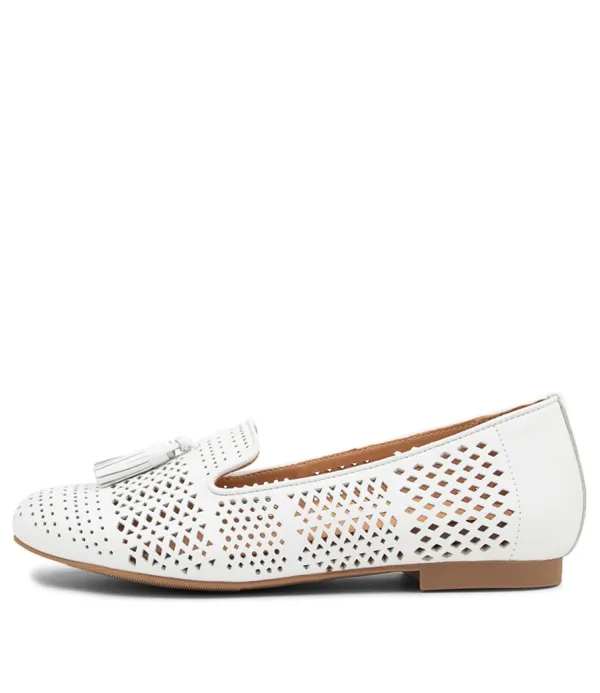 Women ZIERA Cambe Xf White Leather Loafers