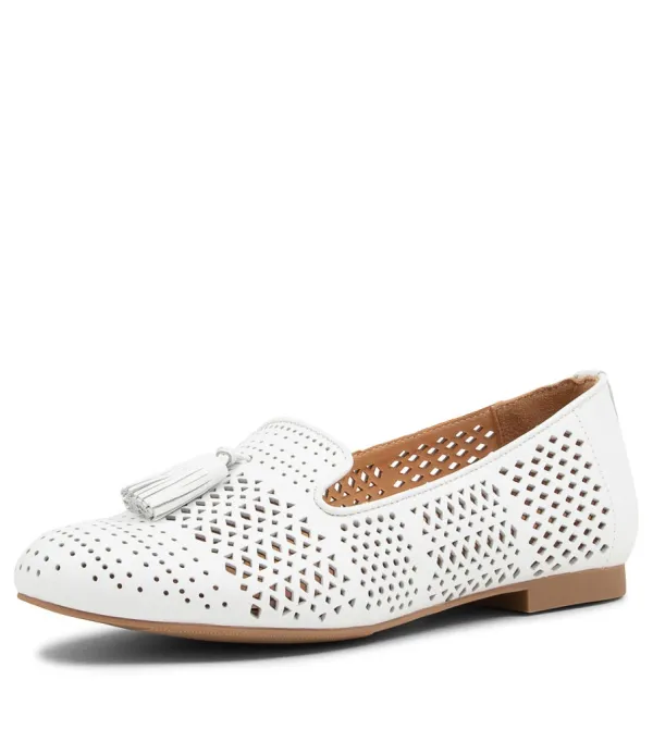 Women ZIERA Cambe Xf White Leather Loafers