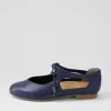 Women ZIERA Campo Xf Navy Leather Lace Up Flats