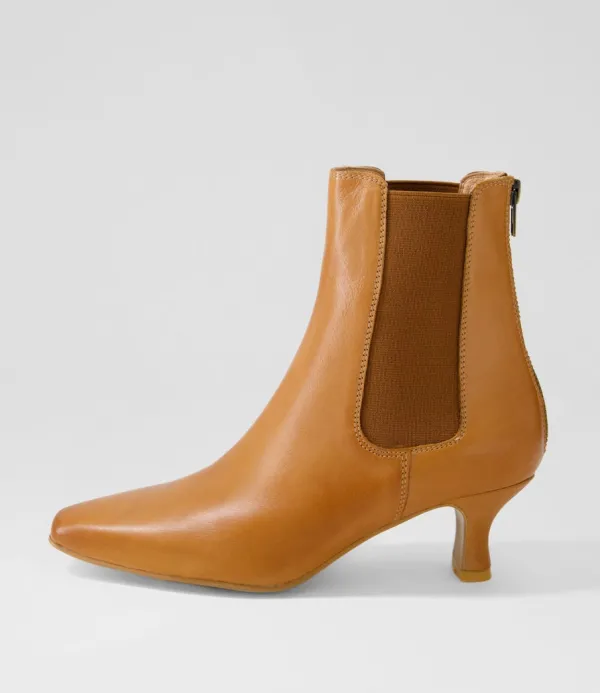 Women DJANGO & JULIETTE Capeyas Tan Leather Ankle Boots