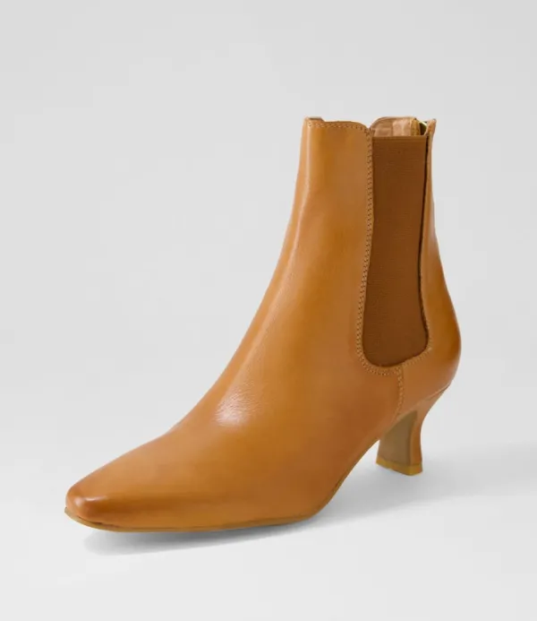 Women DJANGO & JULIETTE Capeyas Tan Leather Ankle Boots