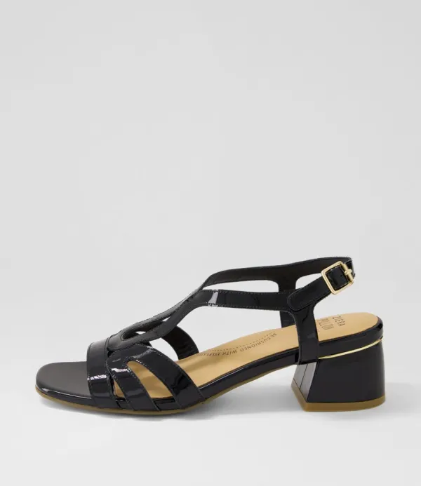 Women ZIERA Caracas W Black Patent Leather Sandals