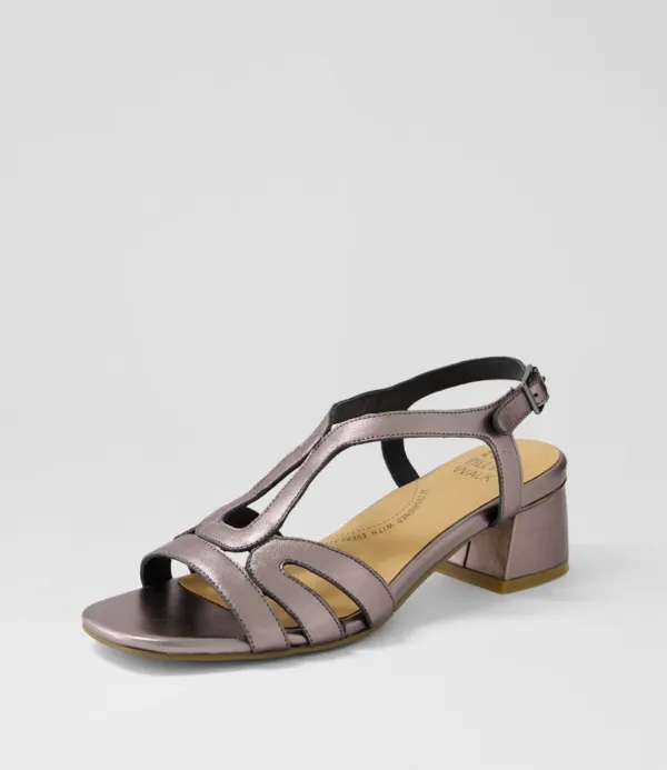 Women ZIERA Caracas W Pewter Leather Sandals