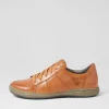Women JOSEF SEIBEL Caren 42 Camel Leather Sneakers
