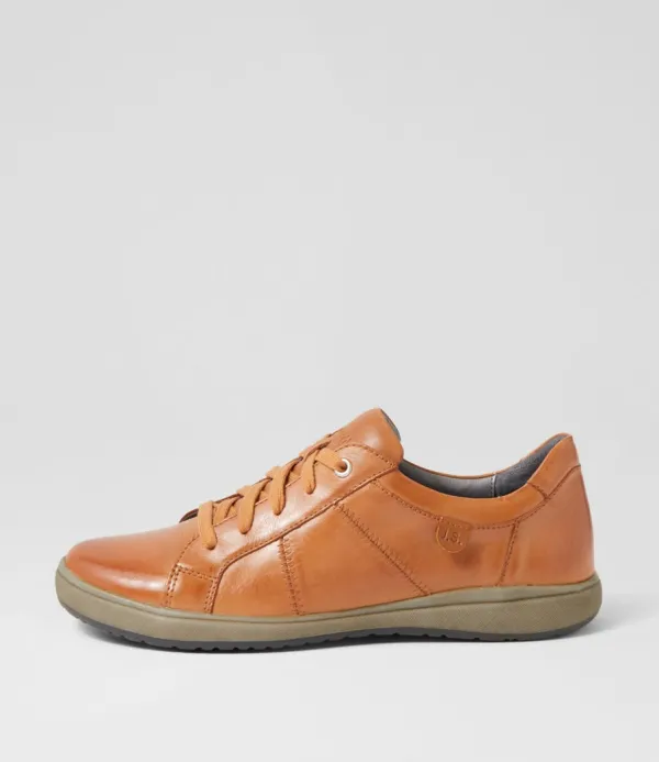 Women JOSEF SEIBEL Caren 42 Camel Leather Sneakers