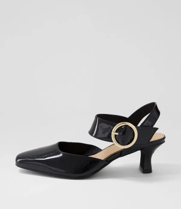 Women DJANGO & JULIETTE Caris Black Patent Leather Heels