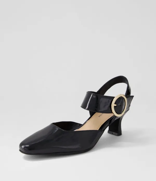 Women DJANGO & JULIETTE Caris Black Patent Leather Heels