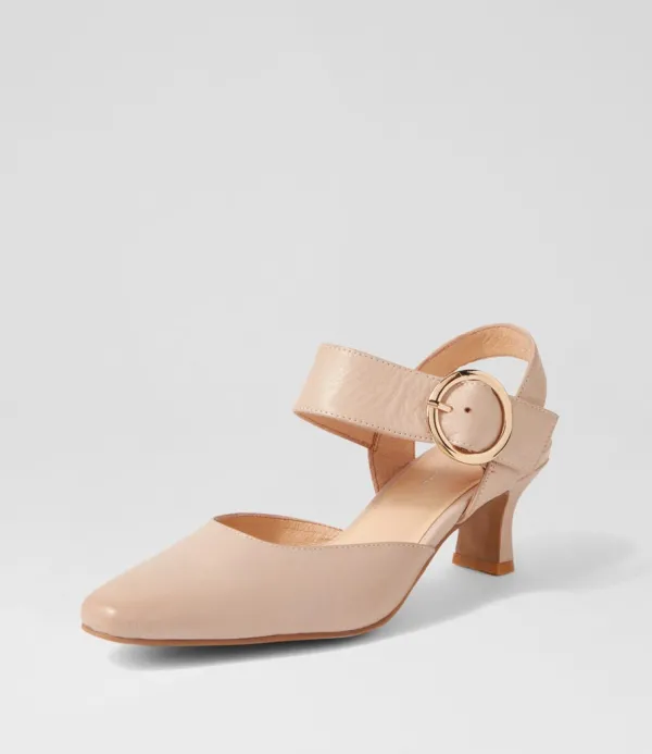 Women DJANGO & JULIETTE Caris Cafe Leather Heels