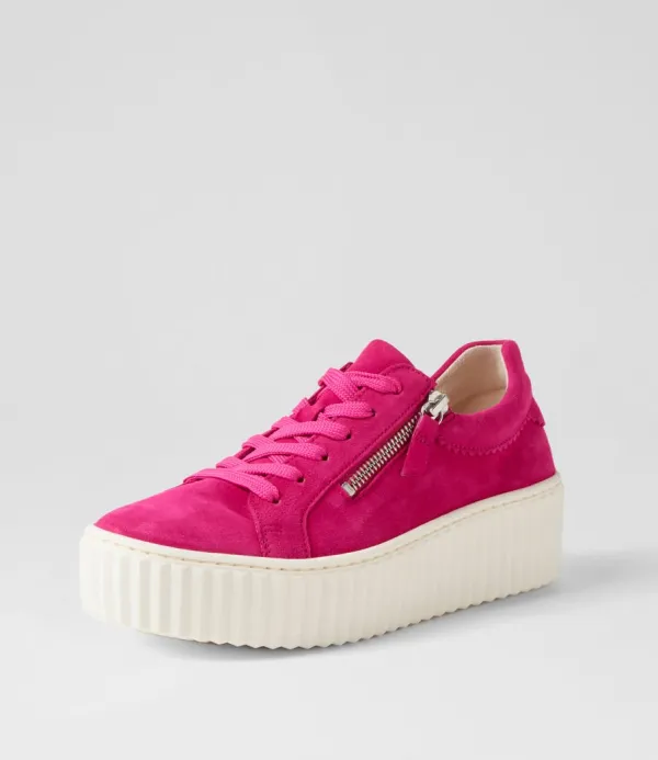 Women GABOR Carmelia Pink Suede Sneakers