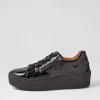 Women GABOR Carmelia Schwarz Patent Leather Sneakers