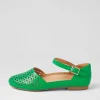 Women ZIERA Carrole Xf Bright Emerald Leather Flat Shoes