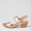 Women TOP END Cartha Champagne Leather Sandals