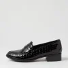 Women DJANGO & JULIETTE Cathi Black Patent Croc Heels