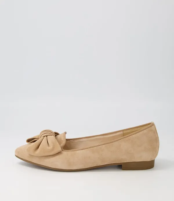 Women GABOR Cee Caramel Suede Flat Shoes