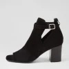 Women TOP END Cerina Black Suede Sandals