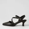 Women DJANGO & JULIETTE Charissa Black Leather Heels