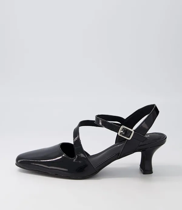 Women DJANGO & JULIETTE Charissa Black Patent Leather Heels
