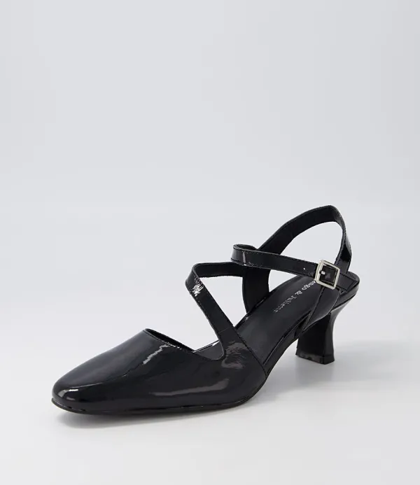 Women DJANGO & JULIETTE Charissa Black Patent Leather Heels