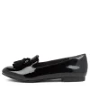 Women ZIERA Charter Xf Black Patent Leather Flat Shoes