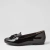 Women ZIERA Charter Xf Black Patent Mix Flat Shoes
