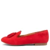 Women ZIERA Charter Xf Red Suede Flat Shoes