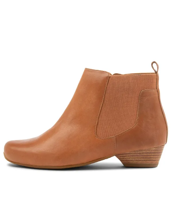 Women ZIERA Chelsine Xw Tan Leather Ankle Boots