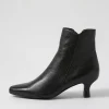Women DJANGO & JULIETTE Cheza Black Leather Ankle Boots