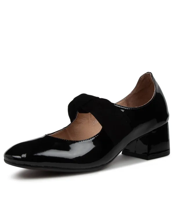 Women DJANGO & JULIETTE Chiara Black Patent Leather Heeled Shoes