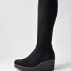 Women GABOR Chloette Schwarz Suede Knee High Boots