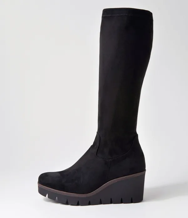 Women GABOR Chloette Schwarz Suede Knee High Boots
