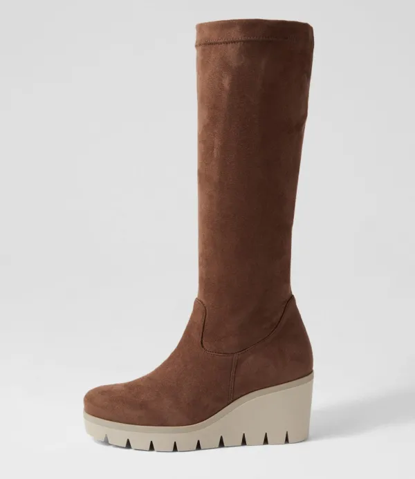 Women GABOR Chloette Torf Suede Knee High Boots