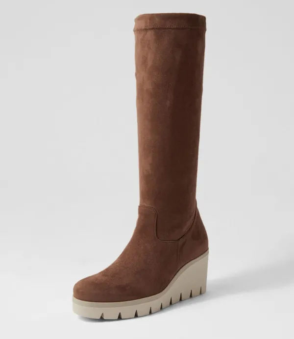 Women GABOR Chloette Torf Suede Knee High Boots