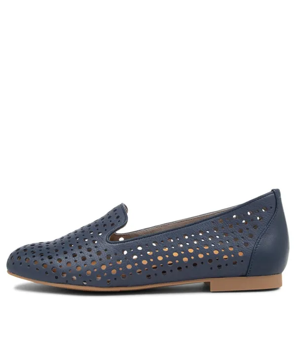 Women ZIERA Cindra Xf Navy Leather Loafers