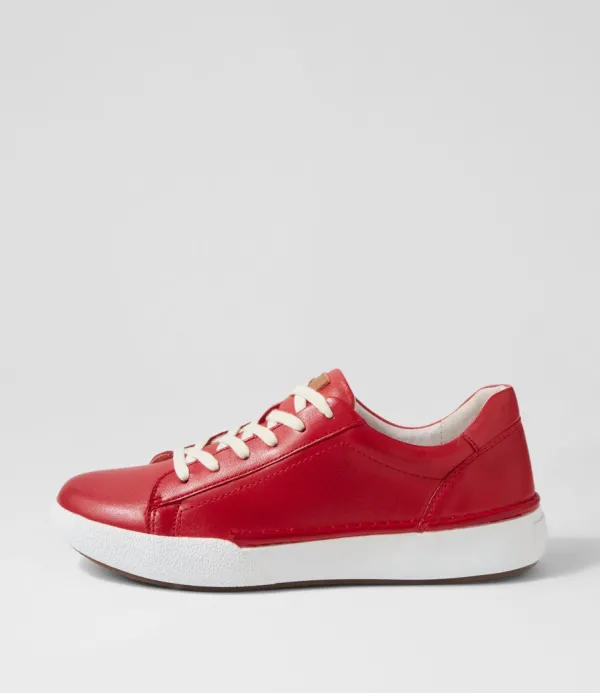 Women JOSEF SEIBEL Claire 01 Rot Leather Sneakers