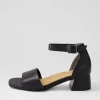Women ZIERA Clairest W Black Leather Sandals