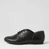 Women ZIERA Clarey Xf Black Leather Lace Up Flats