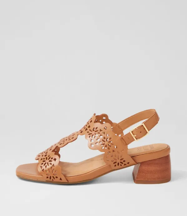 Women ZIERA Coachy W Tan Leather Sandals