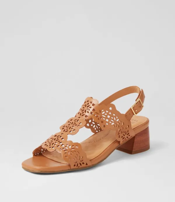 Women ZIERA Coachy W Tan Leather Sandals
