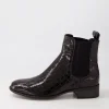 Women DJANGO & JULIETTE Cohen Black Patent Croc Chelsea Boots