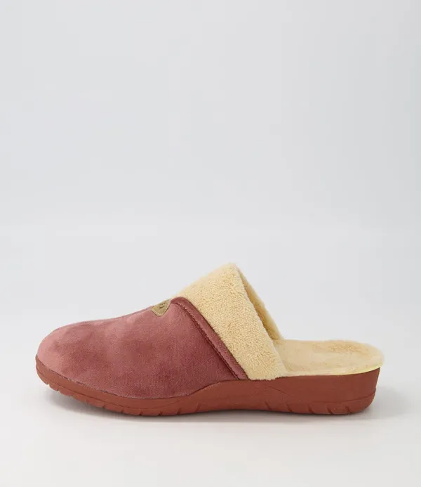 Women ZIERA Comfy W Mink Beige Fur Microsuede Slippers