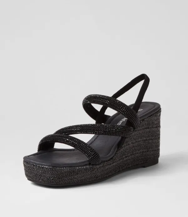 Women DJANGO & JULIETTE Cookie Black Mix Multi Sandals