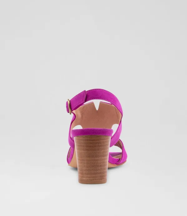 Women DIANA FERRARI Coral Magenta Suede Sandals