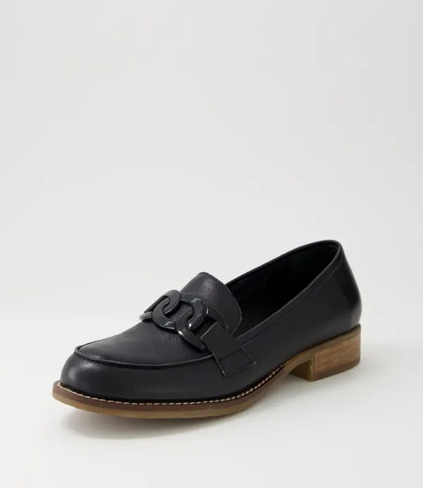 Women DJANGO & JULIETTE Corina Black Leather Loafers
