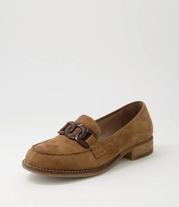 Women DJANGO & JULIETTE Corina Light Choc Suede Loafers