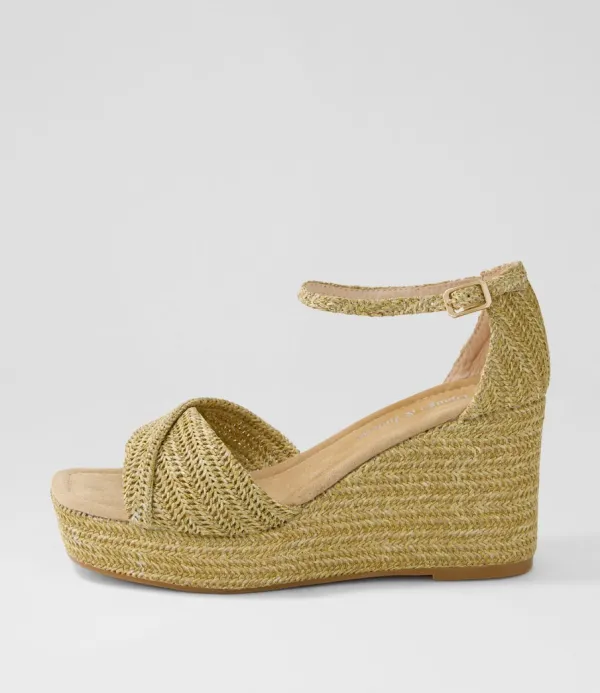 Women DJANGO & JULIETTE Cotton Natural Synthetic Raffia Sandals